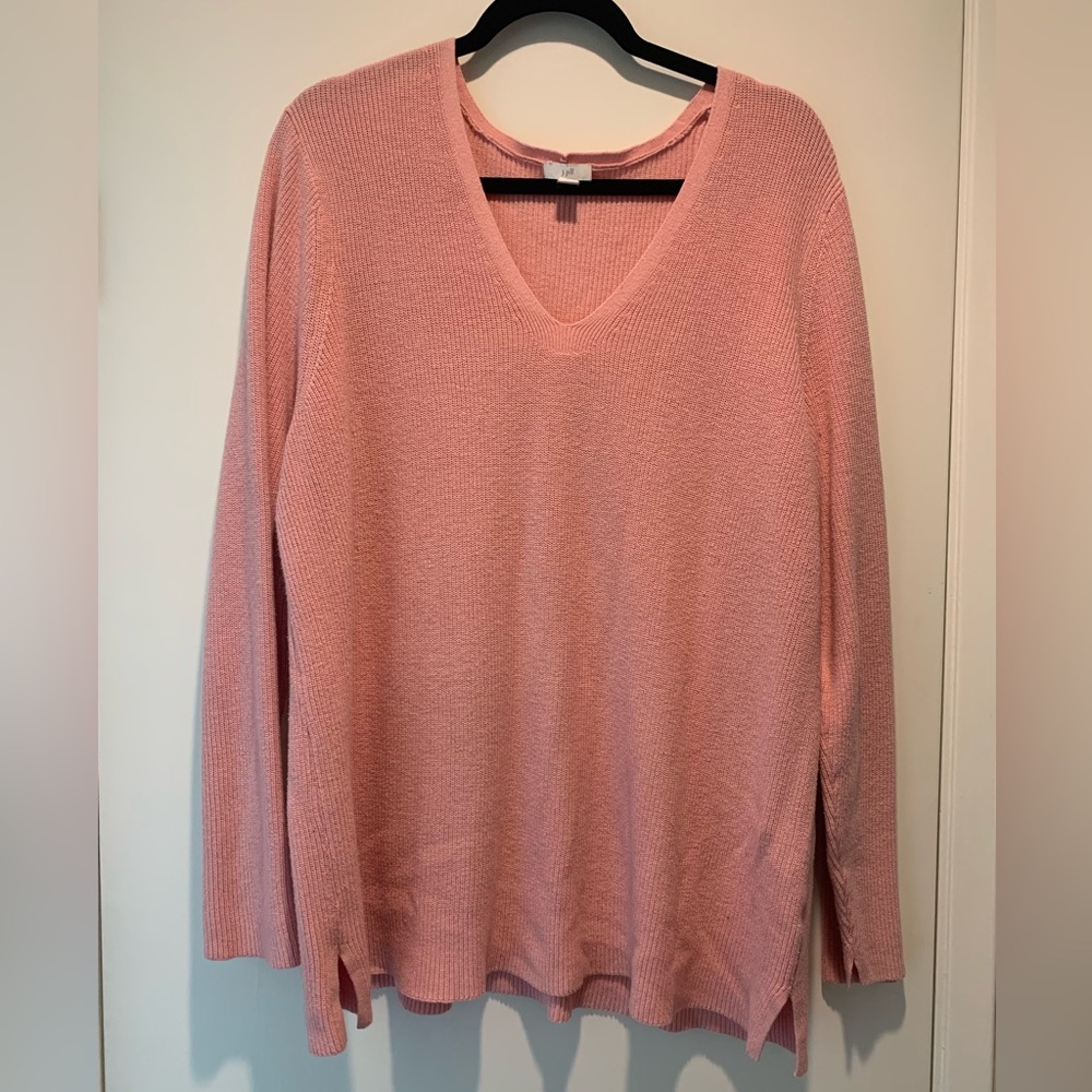 J Jill Blush Pink V-Neck Sweater